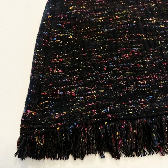 GANNI Rainbow Tweed Wool Fringe Mini Skirt | 34 | US 2 - Picture 12 of 13